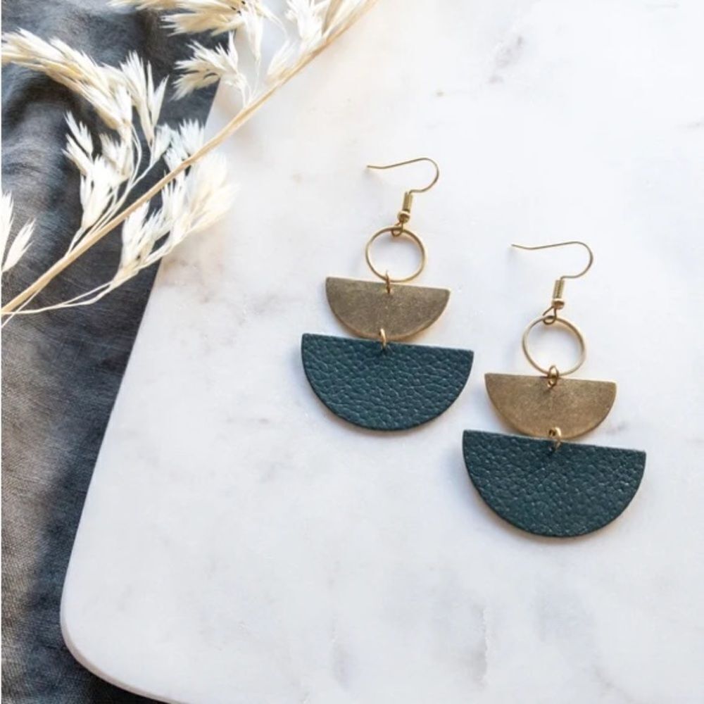 Geo dangle earrings M892 - Picture 2 of 5
